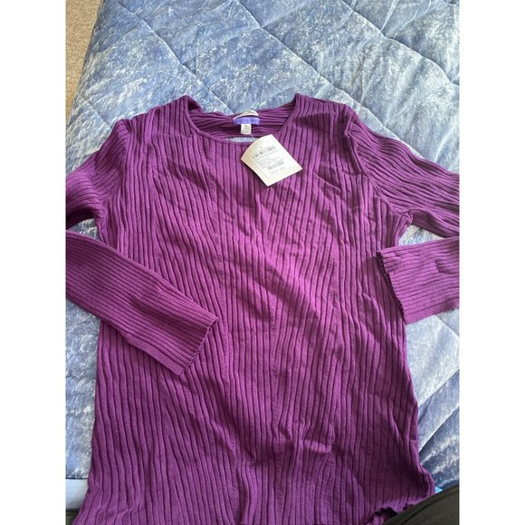 Women's Party Twisted Back Crewneck Pullover Sweater Future Collective Purple 1X - Picture 5 of 10